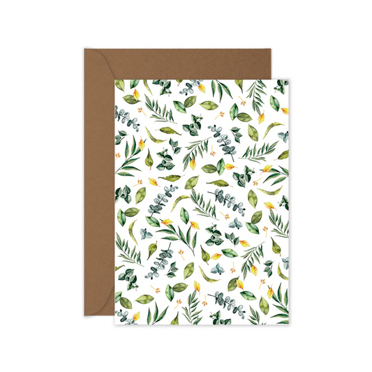 Green Leaves Greeting Card