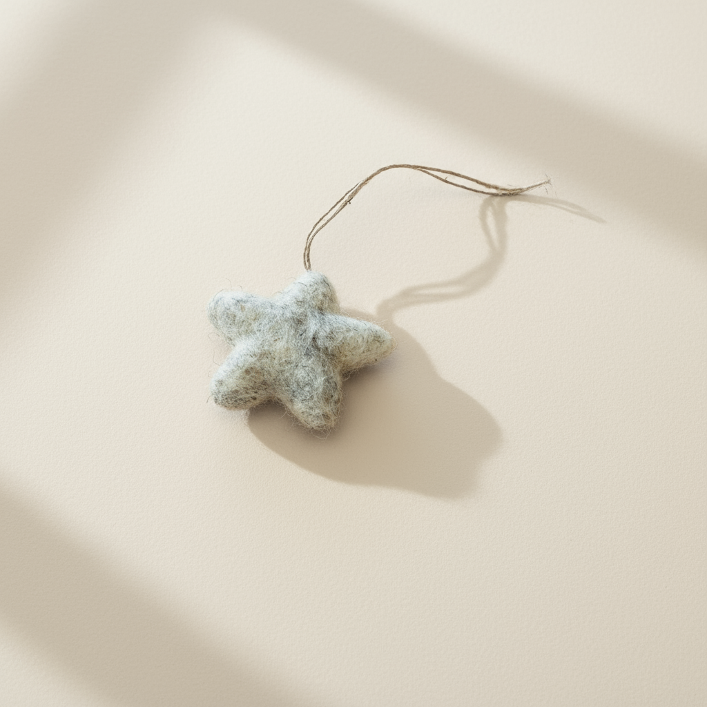 Star-shaped ornament on a beige background