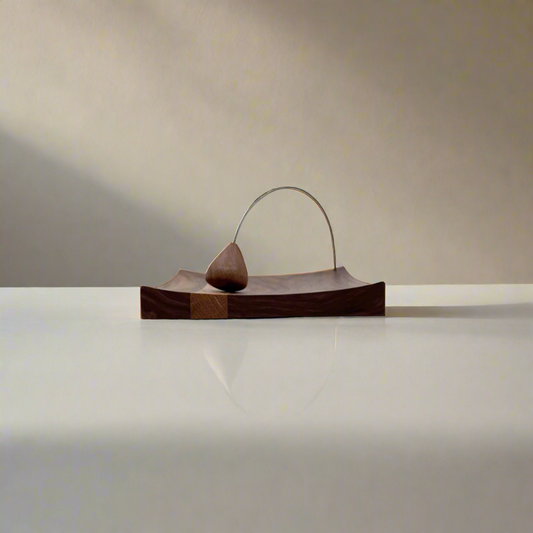 Kirkham wooden napkin holder handcrafted from solid walnut and oak for kitchen and dining table