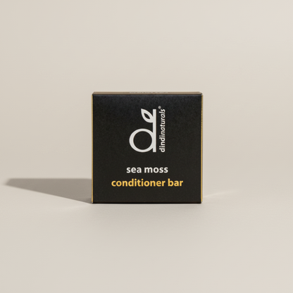 Box of Dindi Naturals Sea Moss Conditioner Bar on a beige background