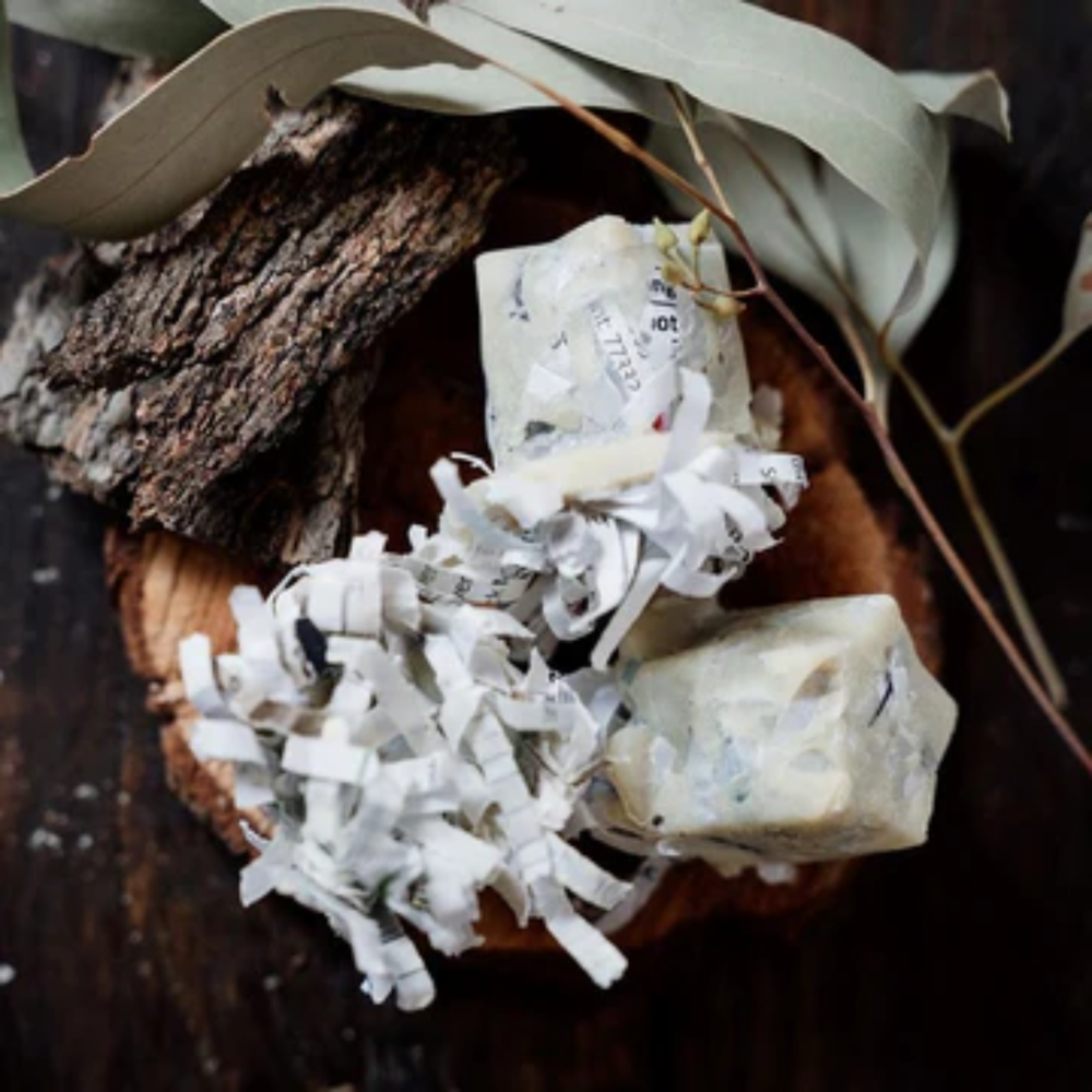 Non toxic firelighters made from recycled wax and paper