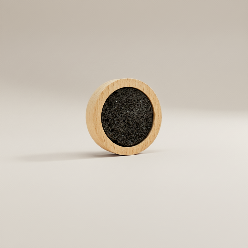 Lava rock diffuser on a beige background