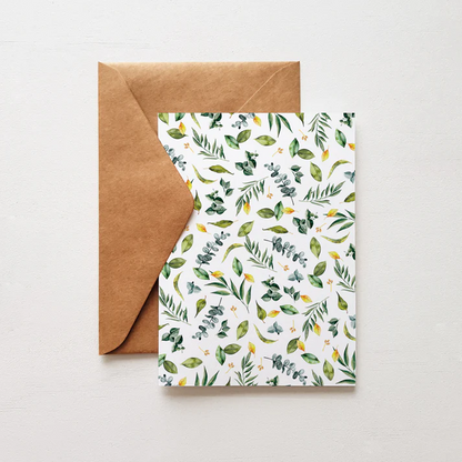 Green Leaves Greeting Card