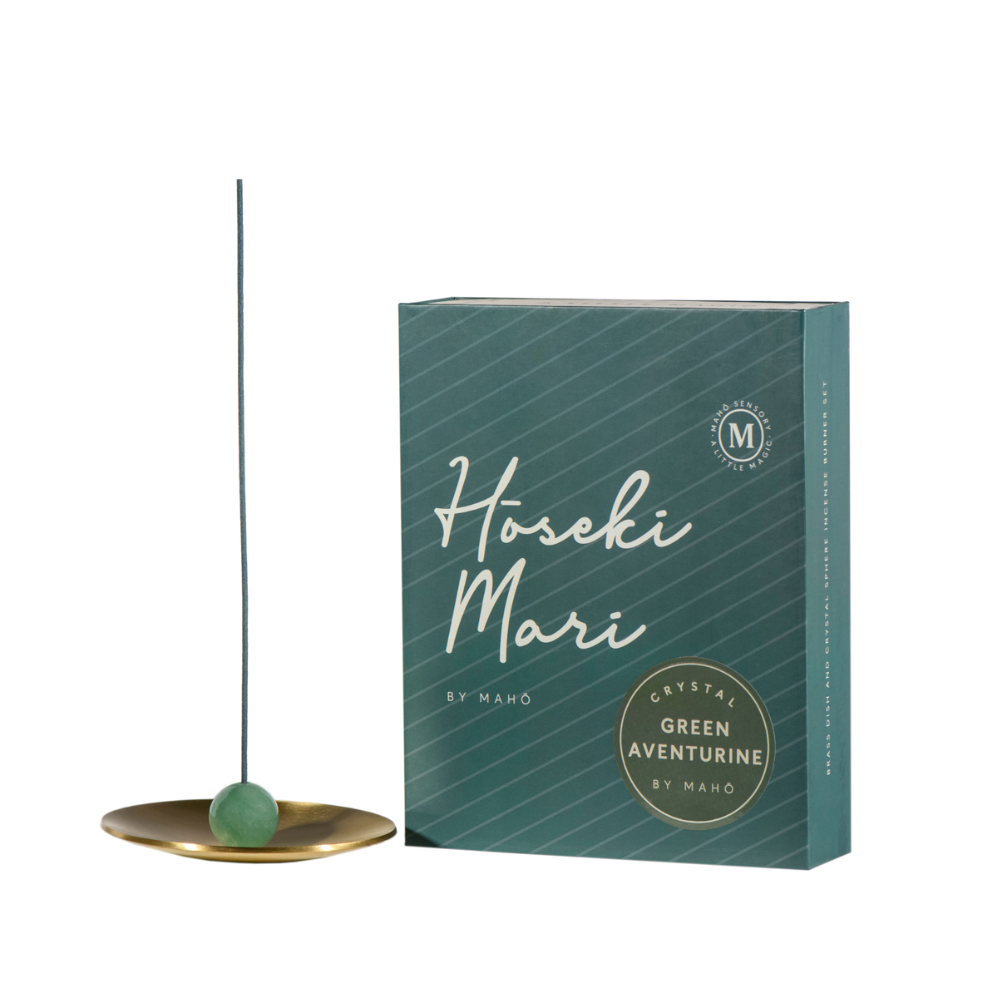 Hoseki Mari- Green Aventurine Crystal Incense Holder