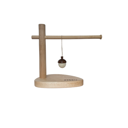 Hand turned walnut and white felt acorn ornament with jute loop. Australian Made natural Christmas decoration for slow living