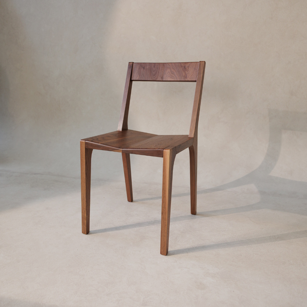 Wooden chair on a neutral background