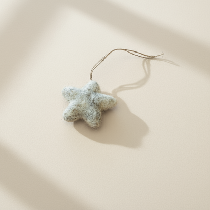 Star-shaped ornament on a beige background