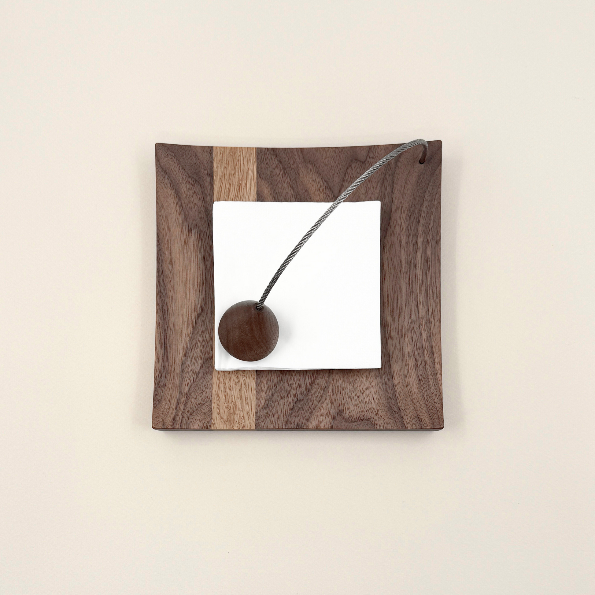 Kirkham wooden napkin holder handcrafted from solid walnut and oak for kitchen and dining table