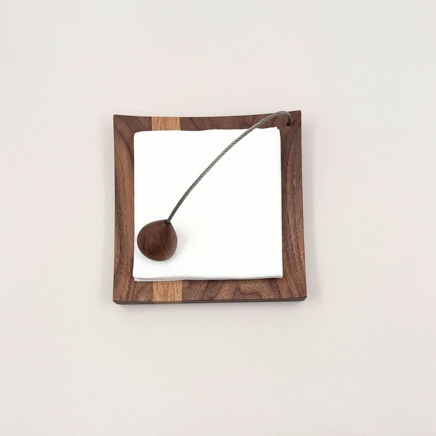 Kirkham wooden napkin holder handcrafted from solid walnut and oak for kitchen and dining table