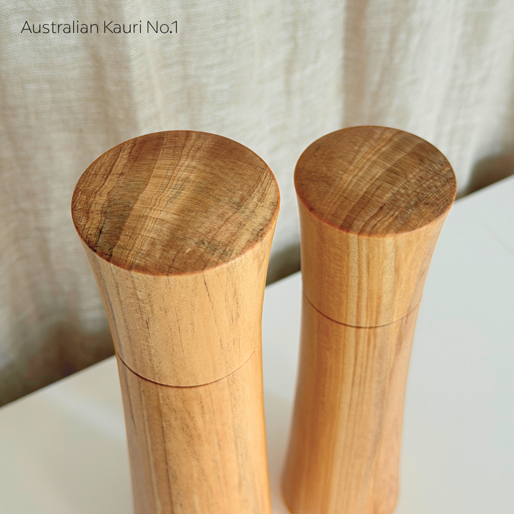 Pebble Studio Salt & Pepper Mills in Kauri