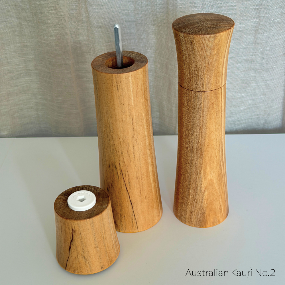Pebble Studio Salt & Pepper Mills in Kauri