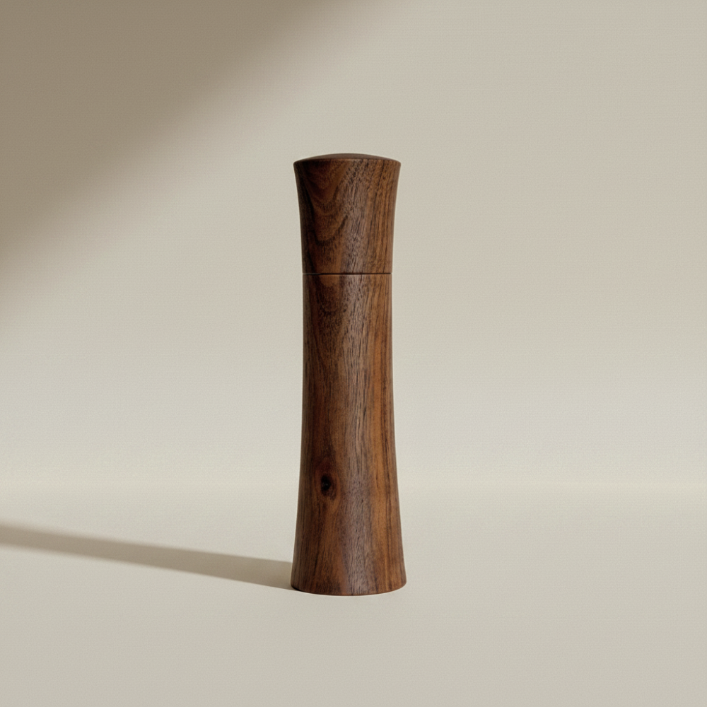Pebble Studio handcrafted Walnut salt & pepper mill in medium size
