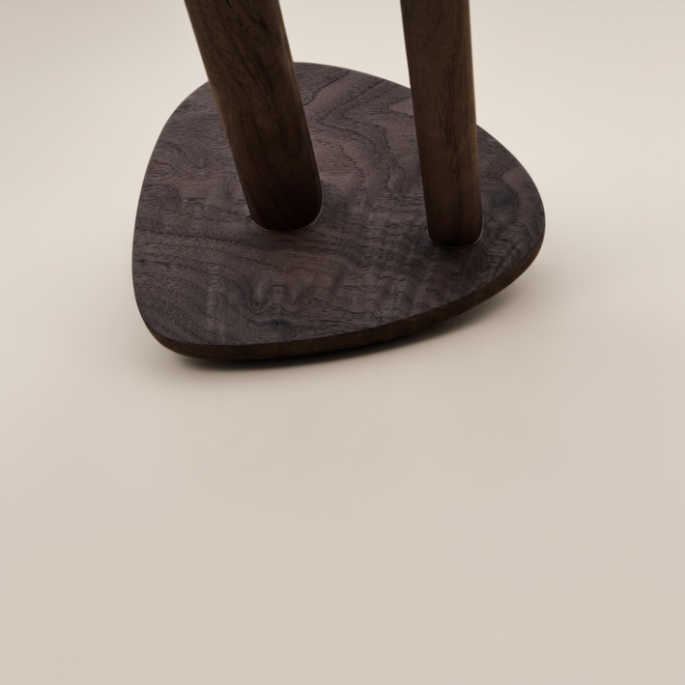 Wooden base of paper towel holder on a light background