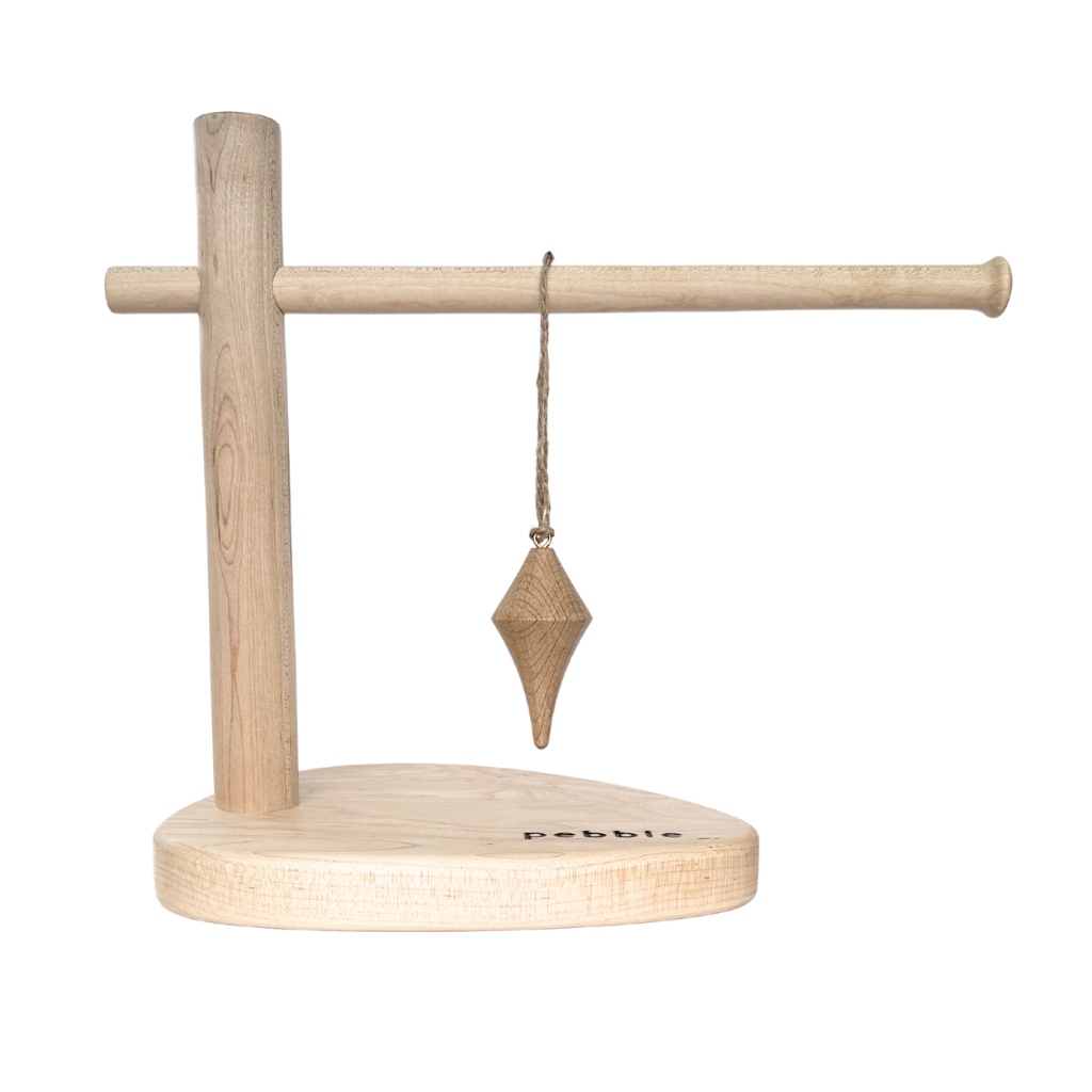 Minimalist icicle-shaped wooden ornament in oak – handmade Australian ornament for slow holiday styling