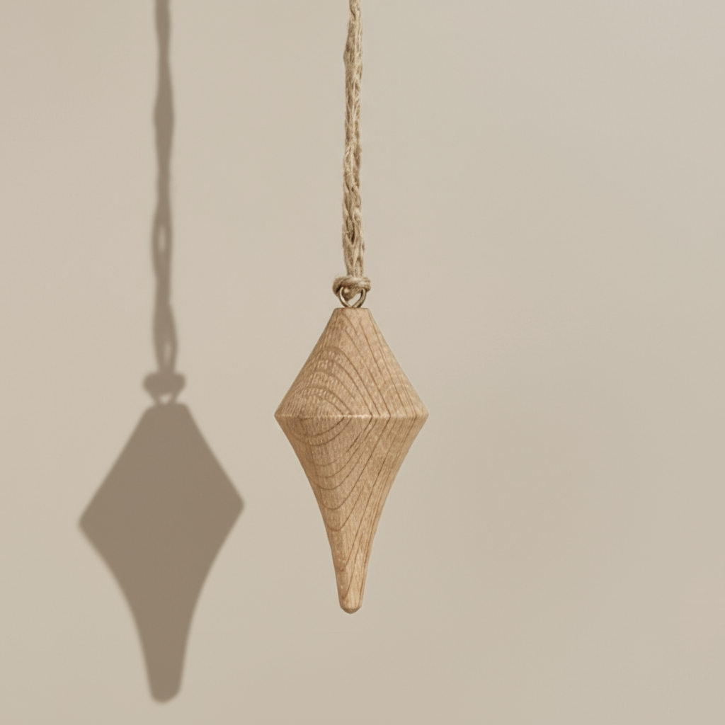 Minimalist icicle-shaped wooden ornament in oak – handmade Australian ornament for slow holiday styling
