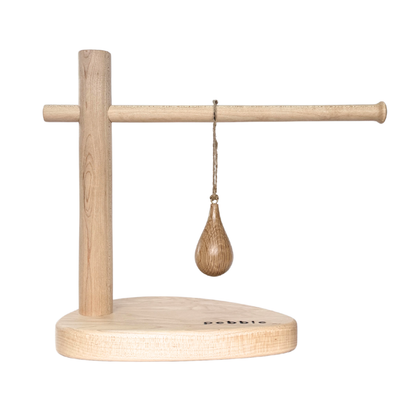 Oak timber teardrop shaped ornament with jute loop. Australian handmade Christmas tree decoration