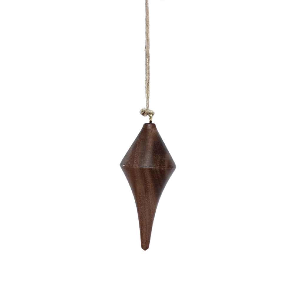 Hand turned Christmas ornament in Walnut.  Made in Australia for slow living.