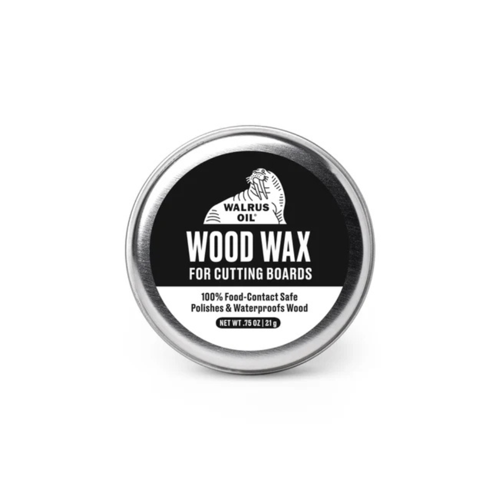 21g tin of Walrus Oil Wood Wax for cutting boards on a white background