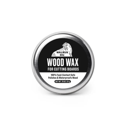 21g tin of Walrus Oil Wood Wax for cutting boards on a white background