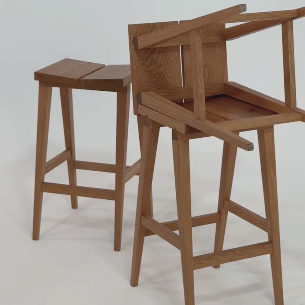 Three bar stools styled