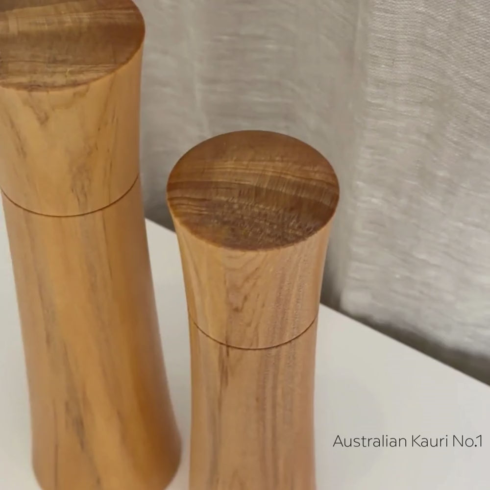 Pebble Studio Salt & Pepper Mills in Kauri
