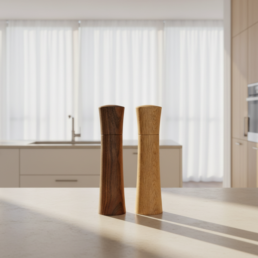 Salt & Pepper Mill Set | Large Walnut & Large Oak